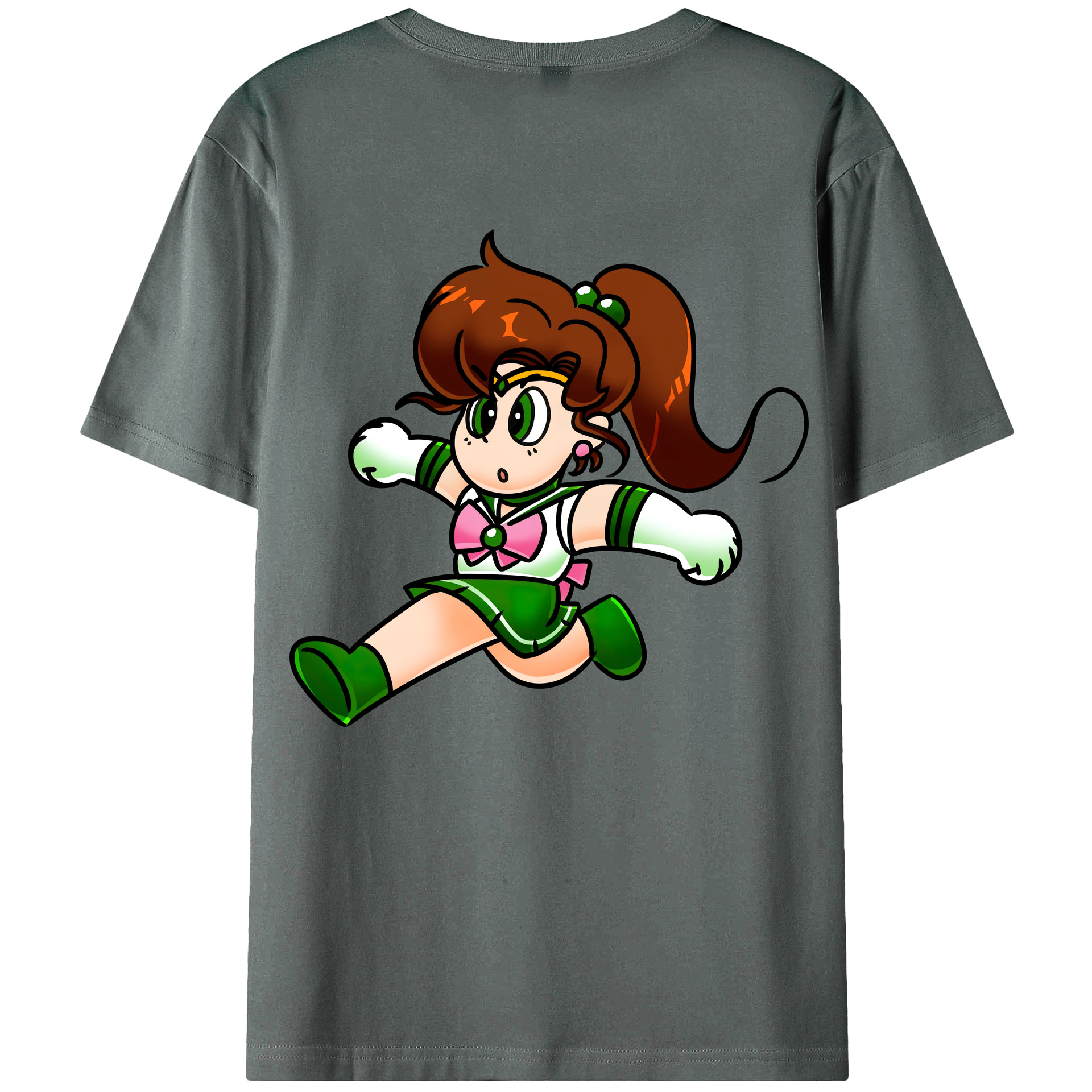 （画像用） 美少女戦士セーラームーン 木野 まこと きの まこと Sailor Moon Kino Makoto （セーラージュピター；Sailor Jupiter） 綿100％ メンズ半袖Tシャツ（バックプリント） 通気性